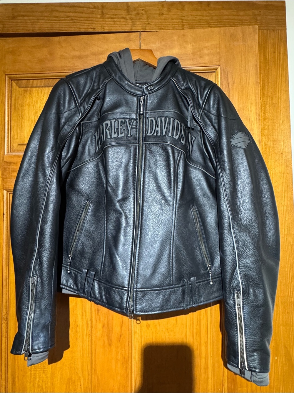 Harley-Davidson Black Leather Bomber Motorcycle Jacket